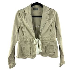 Old Navy Khaki Maternity Blazer – Tie Front, Pocket‎ Detail, Size Small